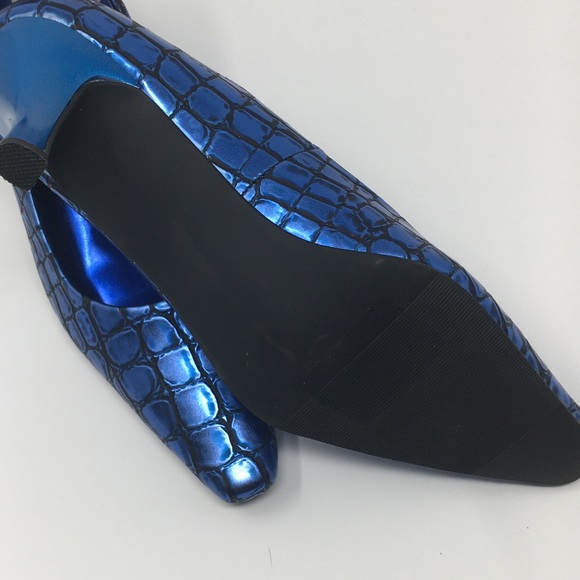 Lunnah Bella shoe Royal Blue Croco 2.5 Inches Heel - Picture 13 of 16